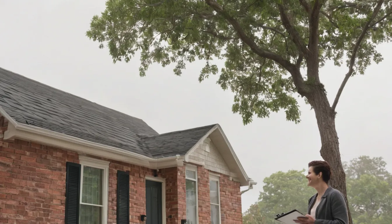 Provider assessing a leaning tree near a bungalow in the Elwood area
